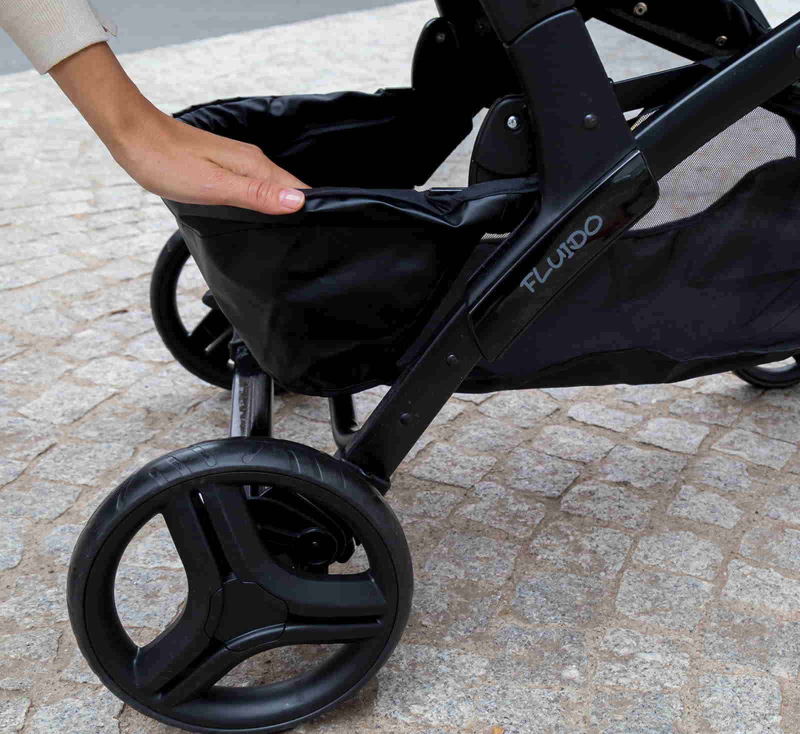 CAM Kombi-Kinderwagen Fluido Easy Grau-Schwarz