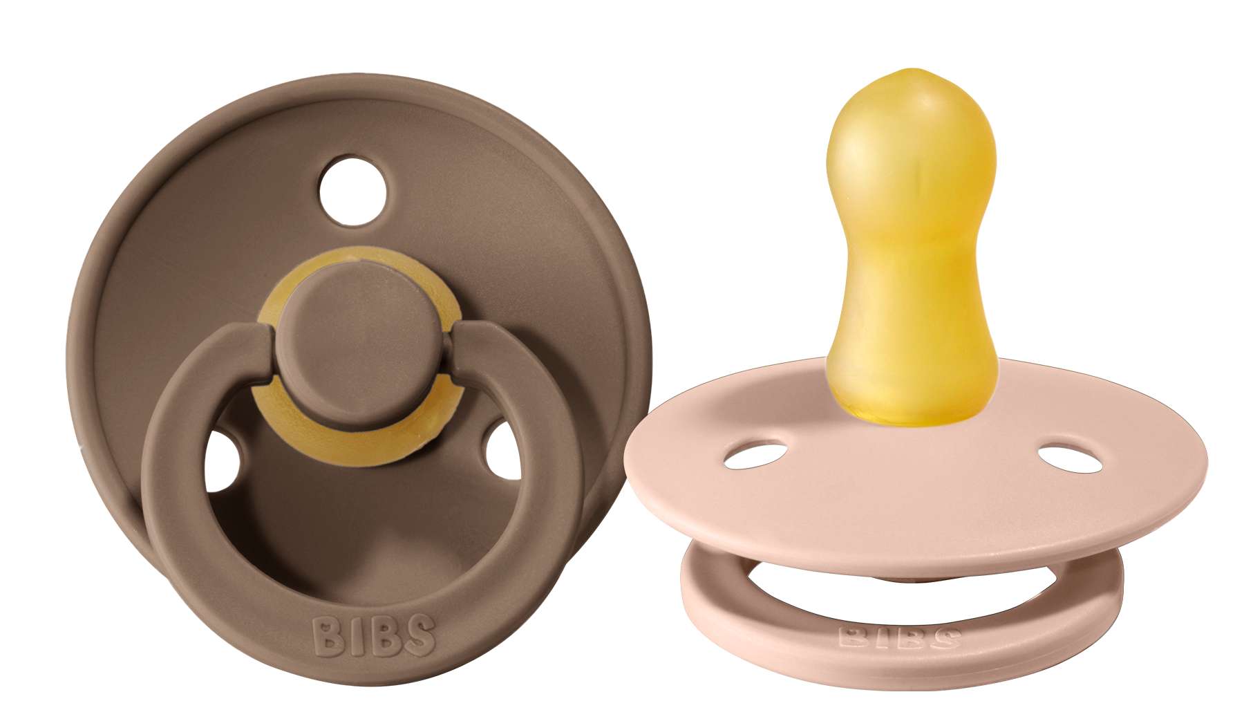 Bibs Schnuller im 2er Pack , 100% Natur, Dark oak/Blush, Groesse 3