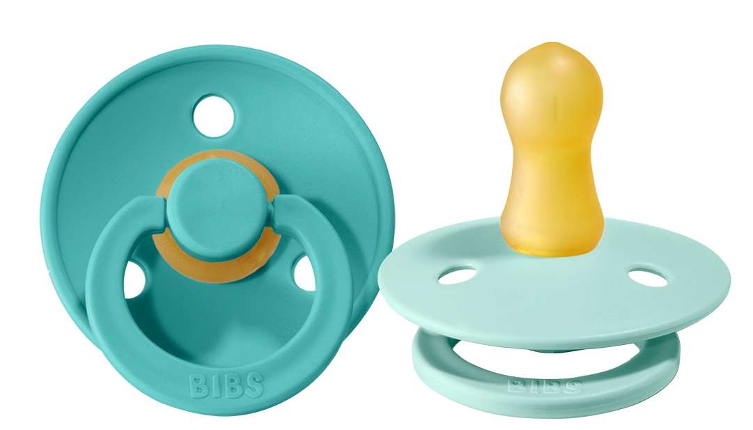 Bibs Schnuller im 2er Pack , 100% Natur, Turquoise/Mint, Groesse 2