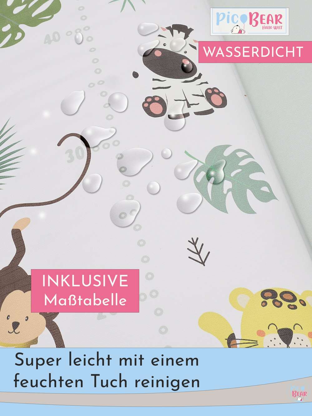 607-A121 pic Bear weiche Wickelauflage HONEY 85 x 72 cm, Wild - Free