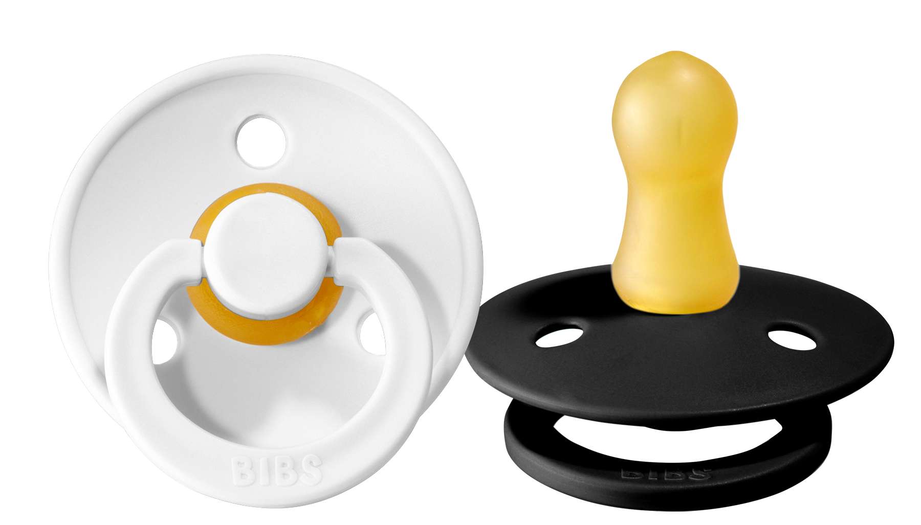 Bibs Schnuller im 2er Pack , 100% Natur, Black/White, Groesse 2