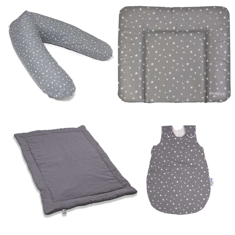 699-Bundle-901 pic Bear Baby Starterpaket, Stars grey