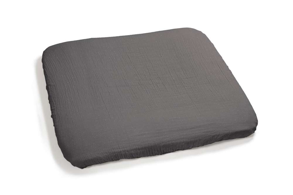 pic Bear Bezug fuer Wickelauflage ca. 75 x 85 cm, granit Musselin