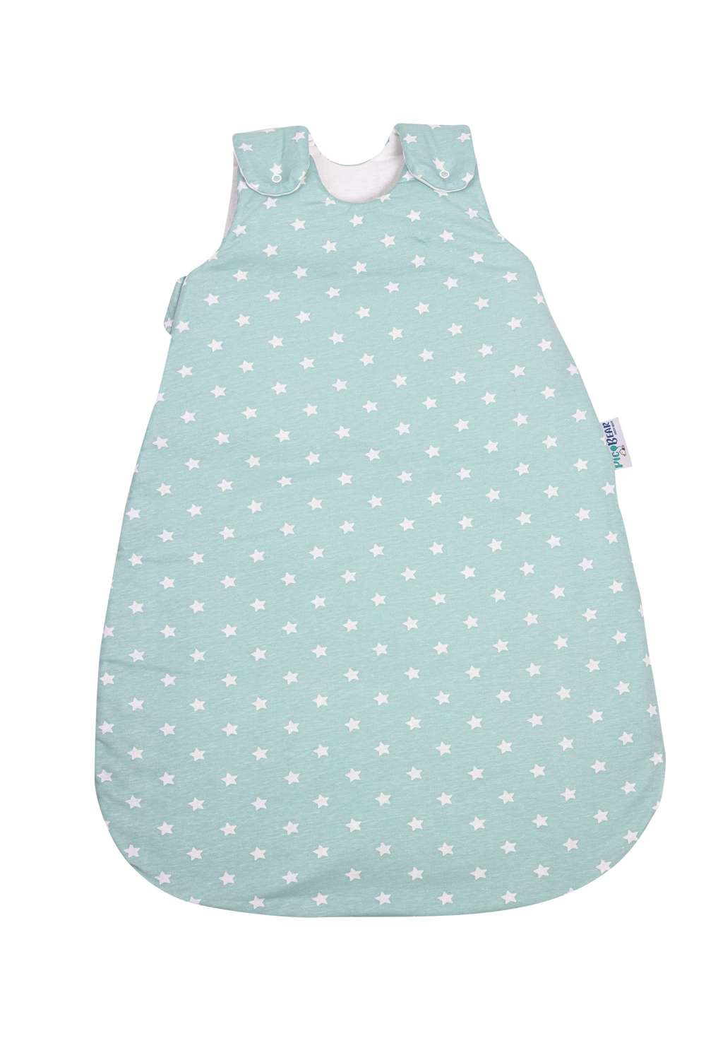 615-105 pic Bear Babyschlafsack mitwachsend - atmungsaktiv, Sterne celadon-gruen, 86/92