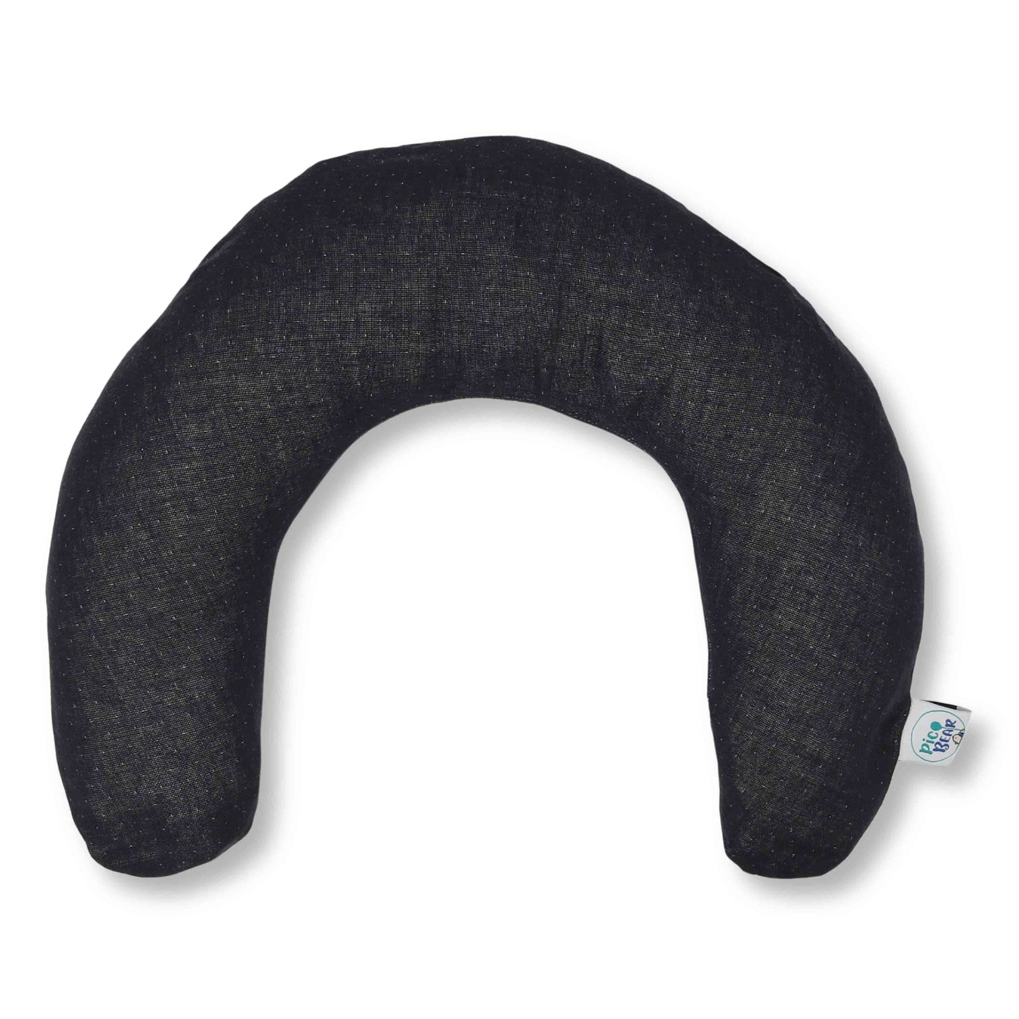 pic Bear Nackenkissen 100 cm x 21cm, ergonomisch - anschmiegsam, anthrazit Musselin