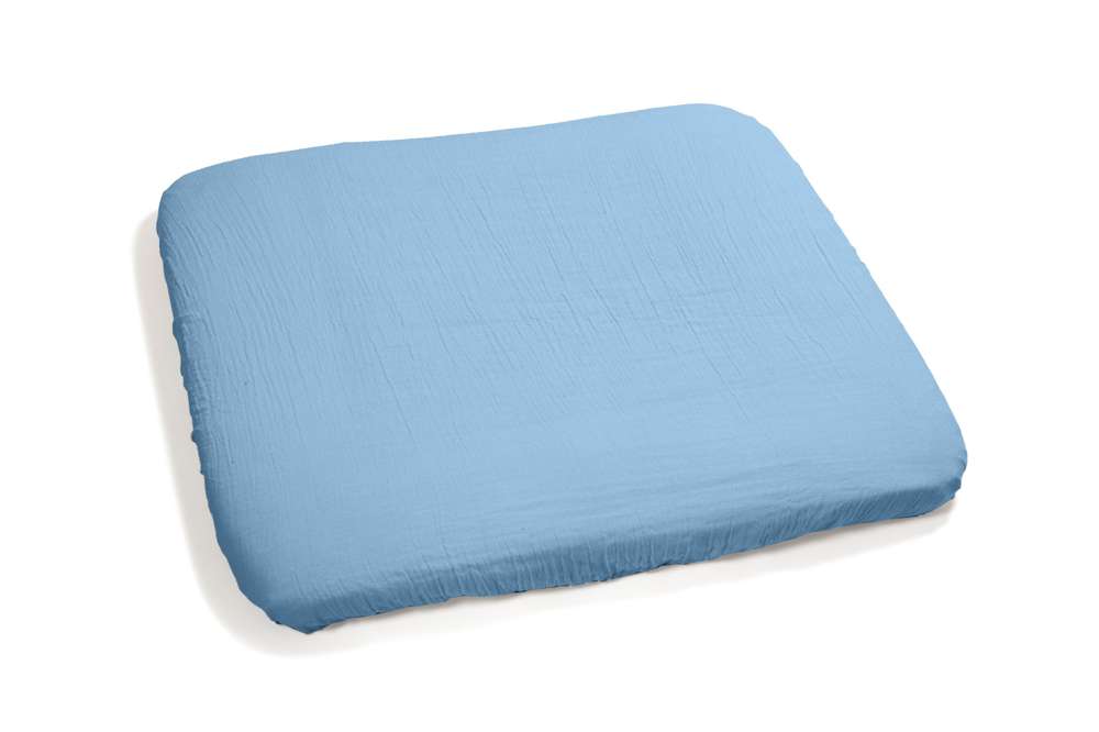 pic Bear Bezug fuer Wickelauflage ca. 75 x 85 cm, airy blue Musselin