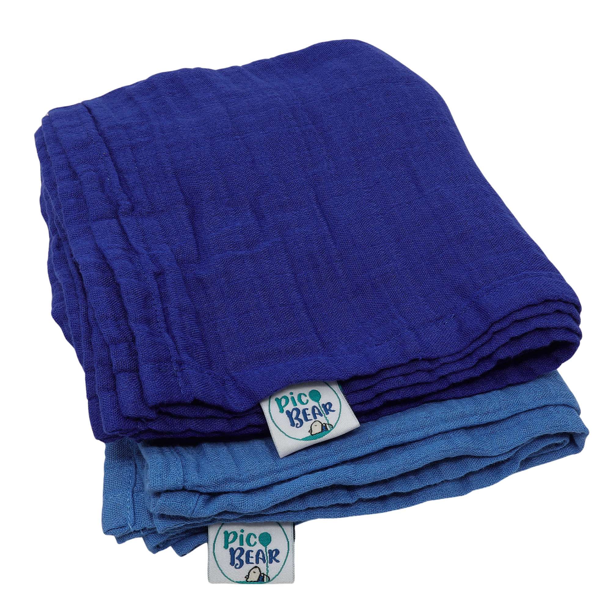 pic Bear Musselin Moltontuecher 2er Pack, bluing + perennial blue